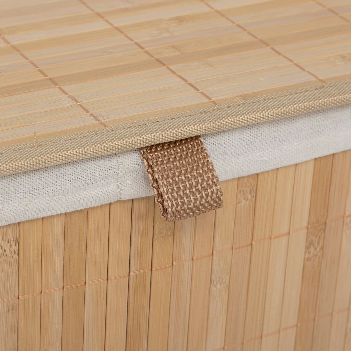 Panier à linge double 100l, bambou 