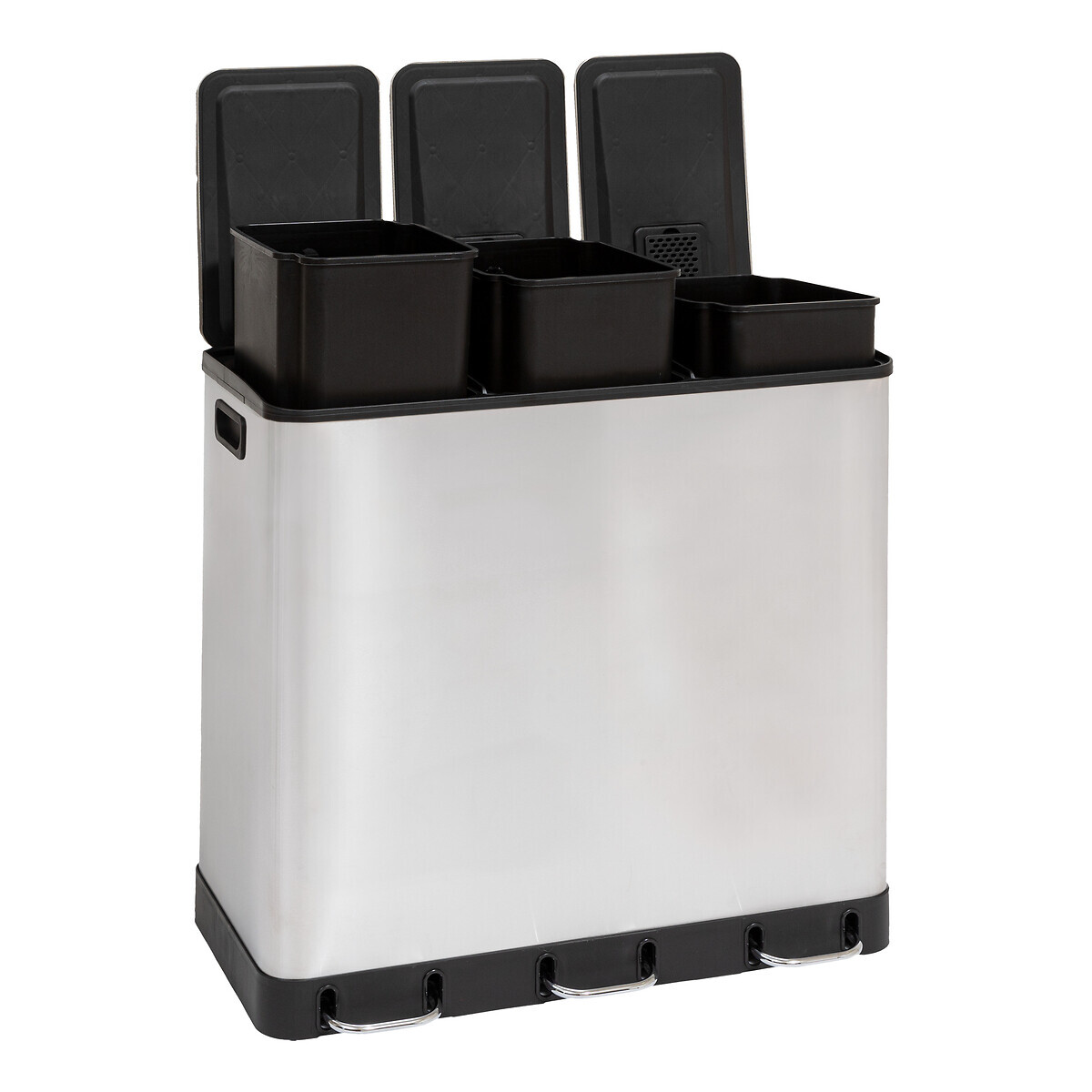 Poubelle de tri 3x18l, inox Ariane