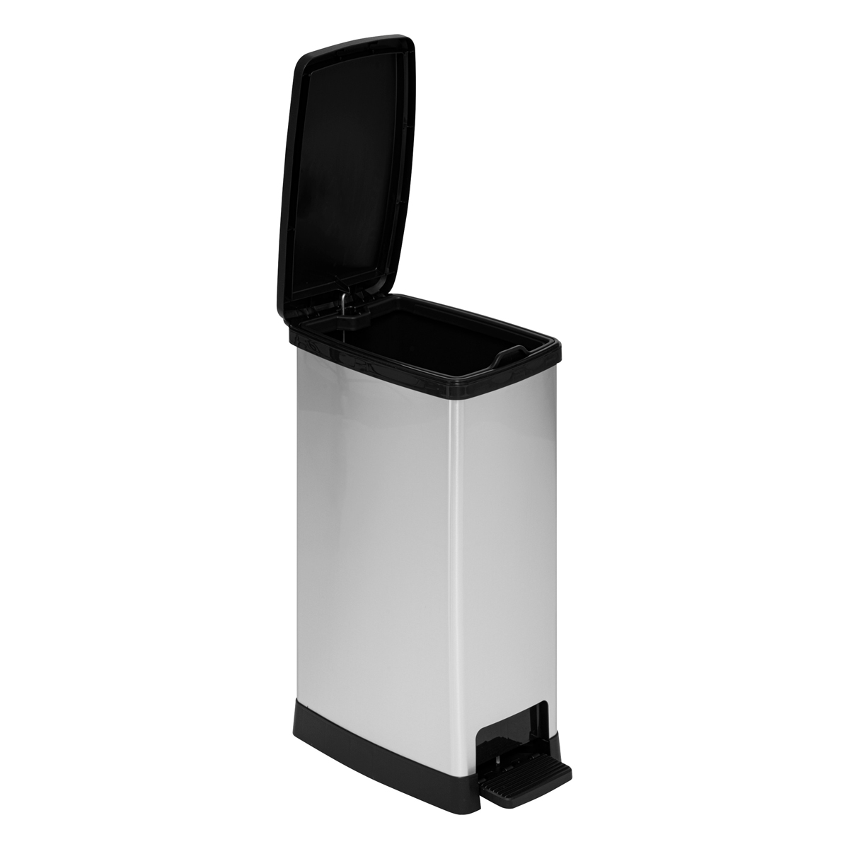 Poubelle plastique slim 40l, gris