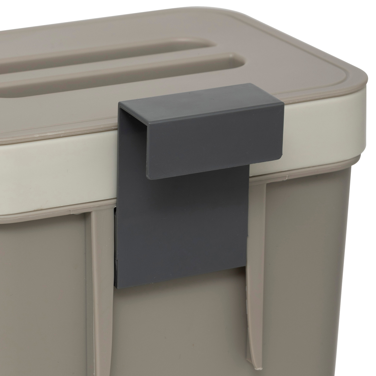 Poubelle compost plastique 5l, taupe 