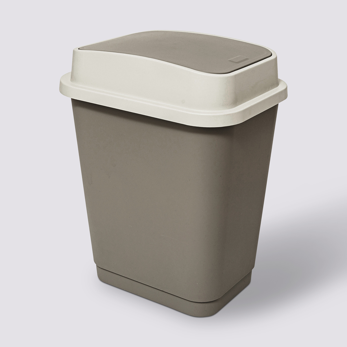Poubelle plastique 25l, taupe 