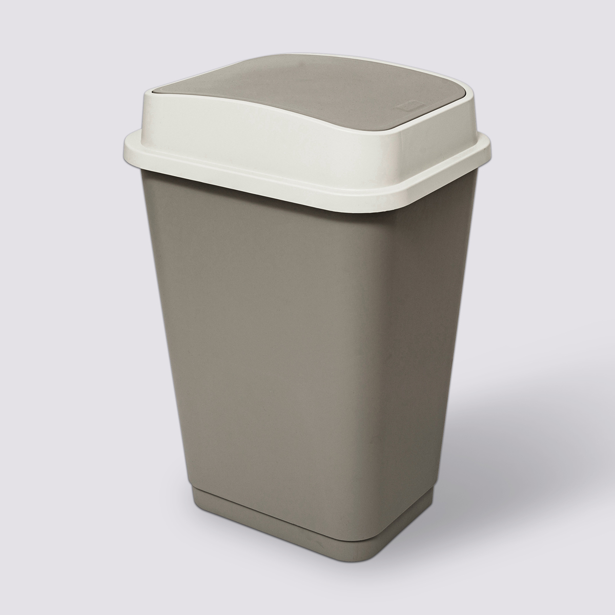 Poubelle plastique 50l, taupe 