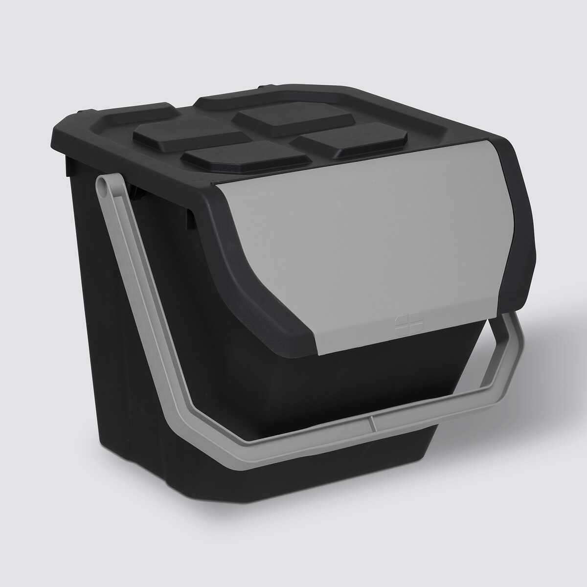 Poubelle de tri plastique 24l, noir 