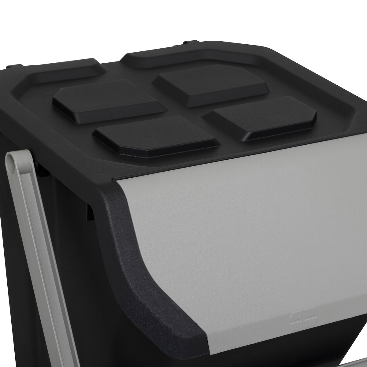 Poubelle de tri plastique 24l, noir 