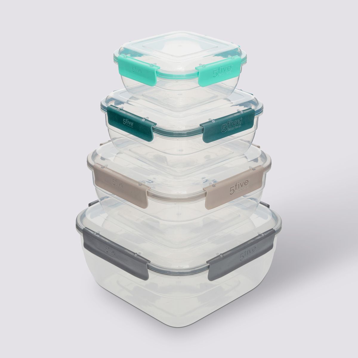 Lot de 4 boîtes en plastique carré Klic