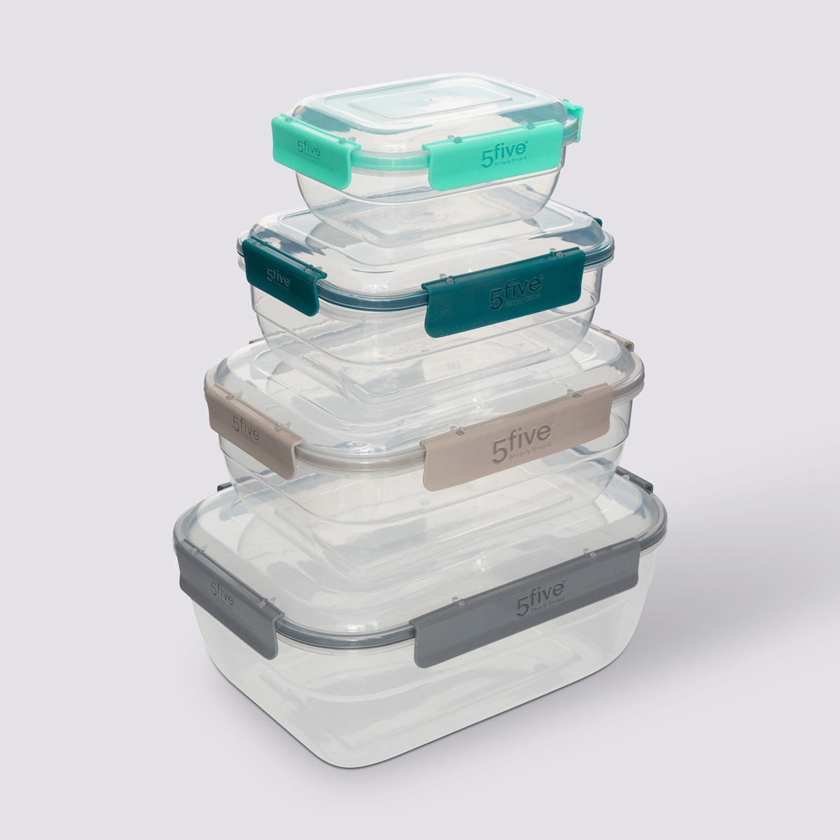 Lot de 4 boîtes en plastique rectangle Klic