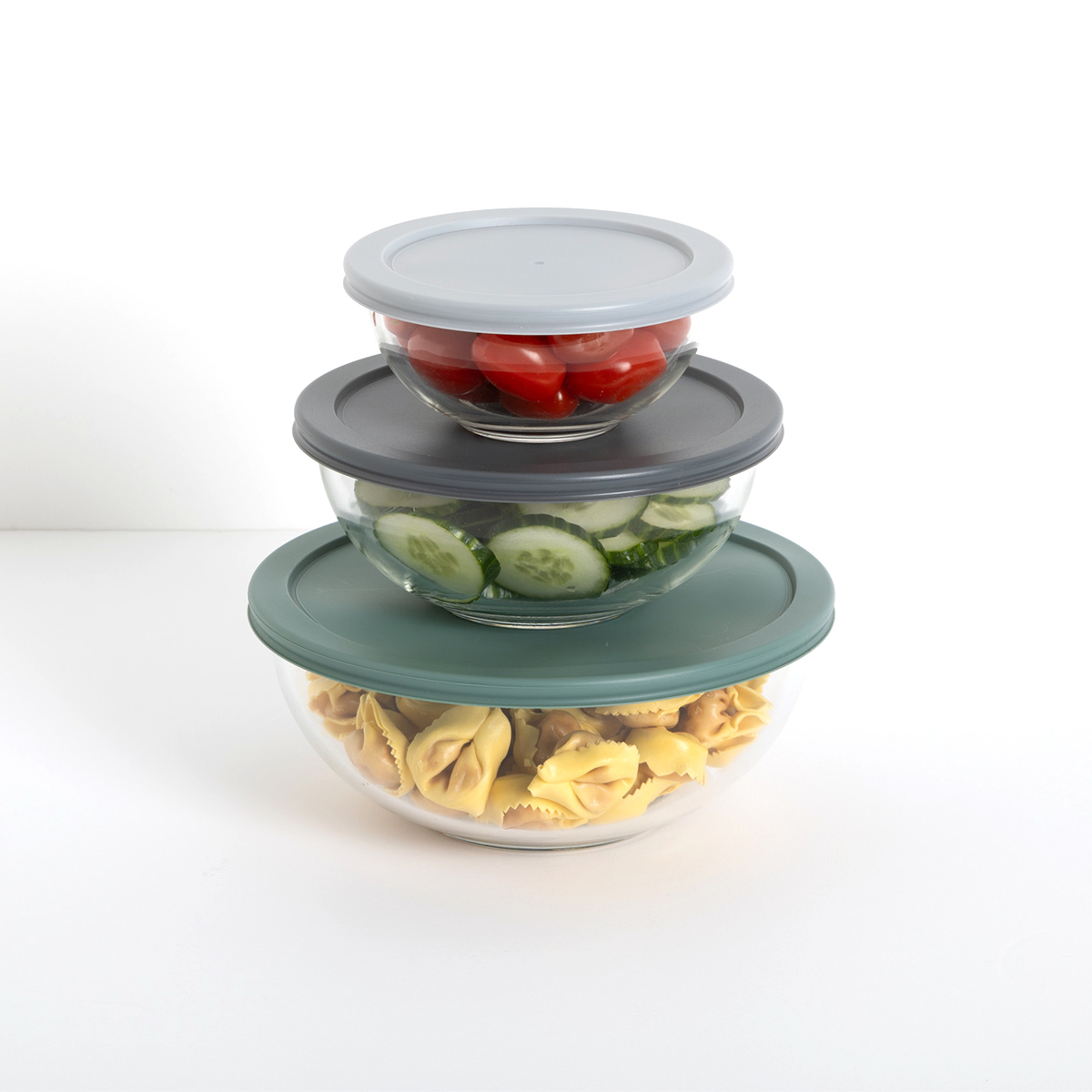 Set de 3 boîtes de conservation en verre 