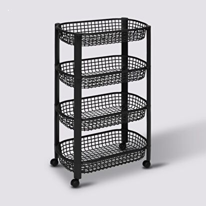 Resserre avec paniers 4 niveaux, noir 