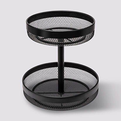 Corbeille à fruits 2 niveaux, noir Mayaj