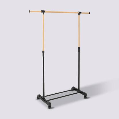 Portant à vêtements extensible, effet bois Woody