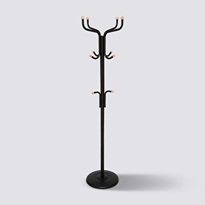 Porte-manteaux 11 patères 176,5cm, noir Blackwood