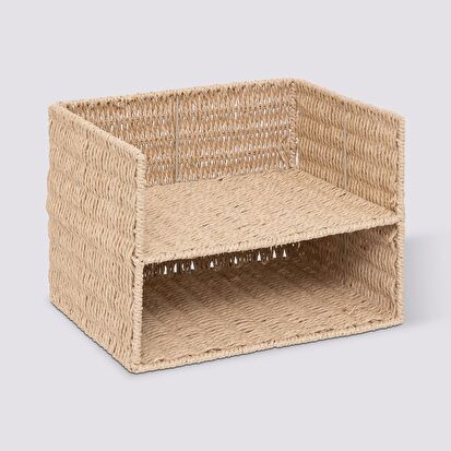 Rack à document double, papier tressé Kord