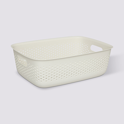Panier en plastique 10l, crème Tila