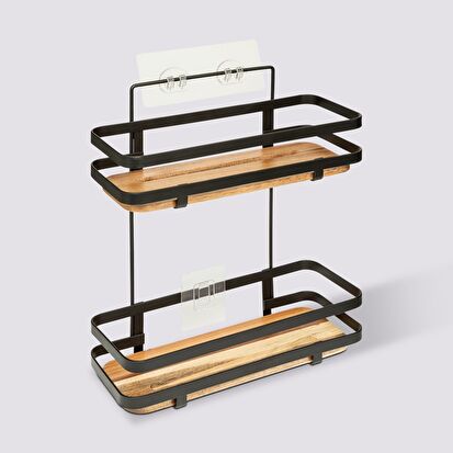 Serviteur de douche 2 niveaux, acacia Blackacia