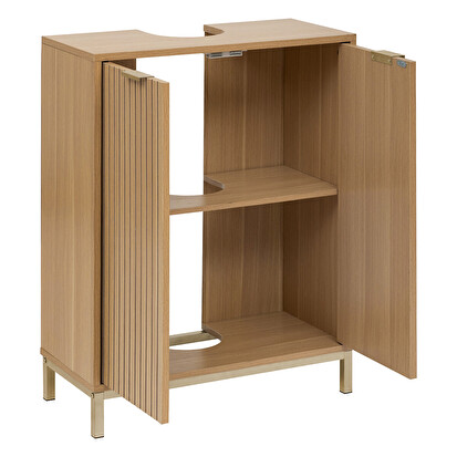 Meuble bas sous lavabo, effet bois naturel Tasso