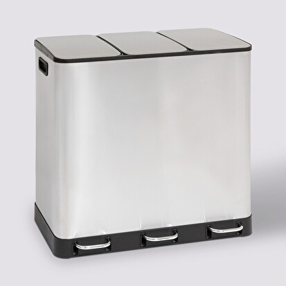 Poubelle de tri 3x18l, inox Ariane