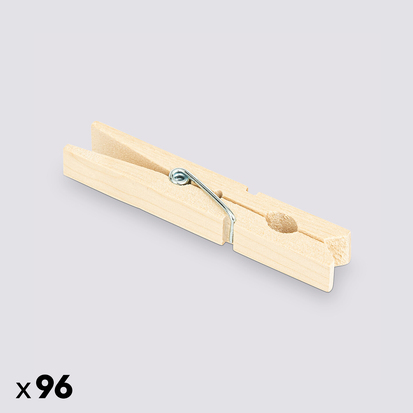 Lot de 96 pinces à linge, bois 