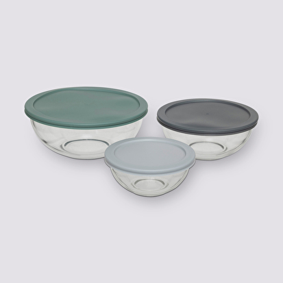 Set de 3 boîtes de conservation en verre 