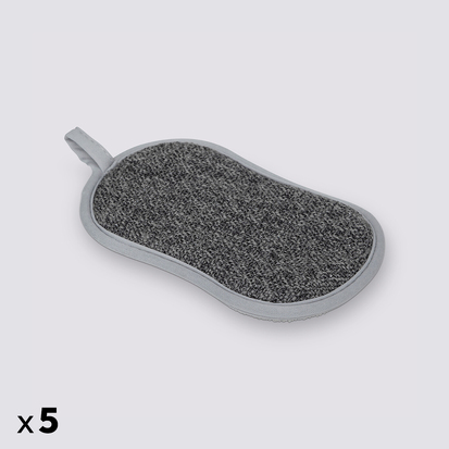 Lot de 5 éponges microfibre gratantes 