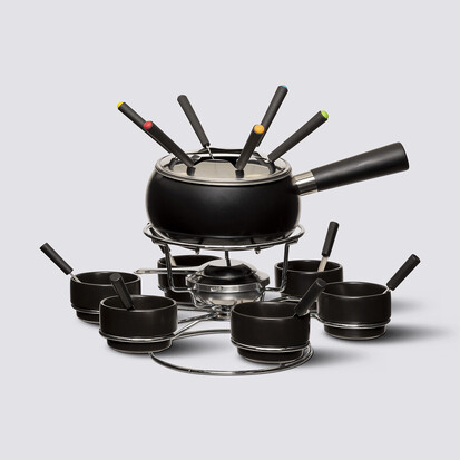 Service à fondue avec plateau tournant 