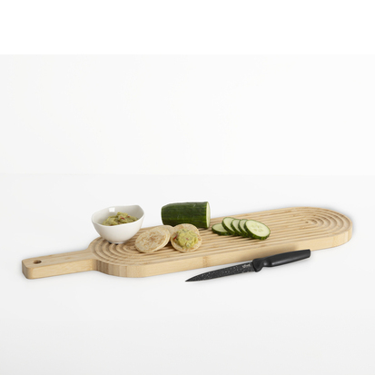 Planche à découper  avec rainures 60x16cm, bambou 