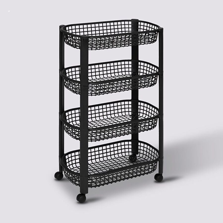 Resserre avec paniers 4 niveaux, noir 