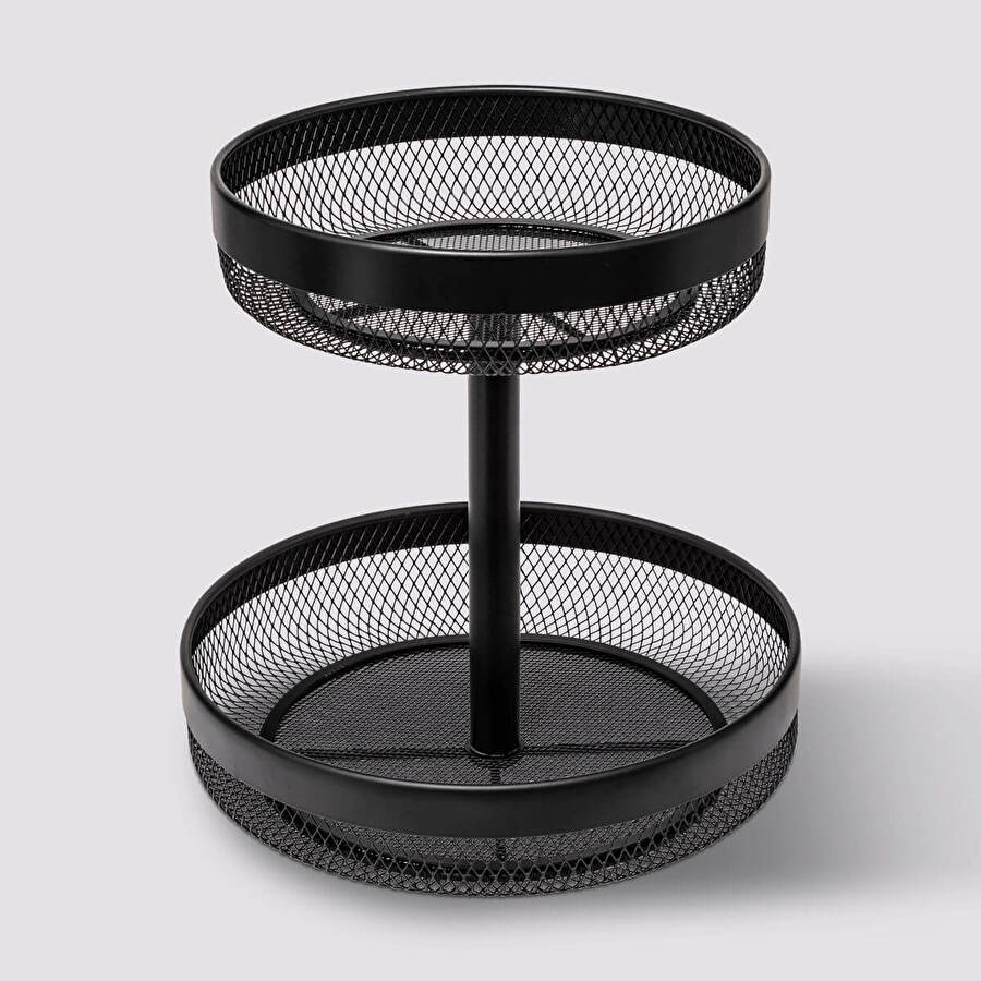 Corbeille à fruits 2 niveaux, noir Mayaj