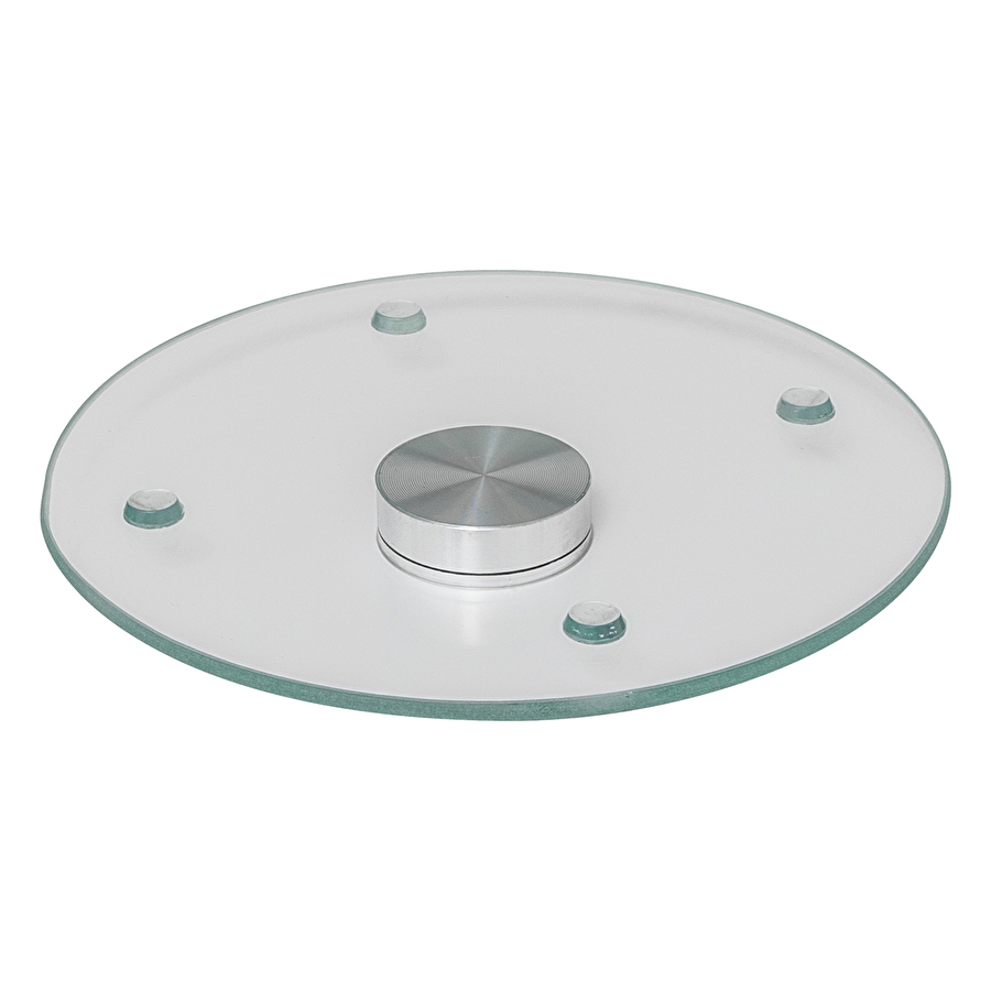 Plat tournant effet marbre, blanc 