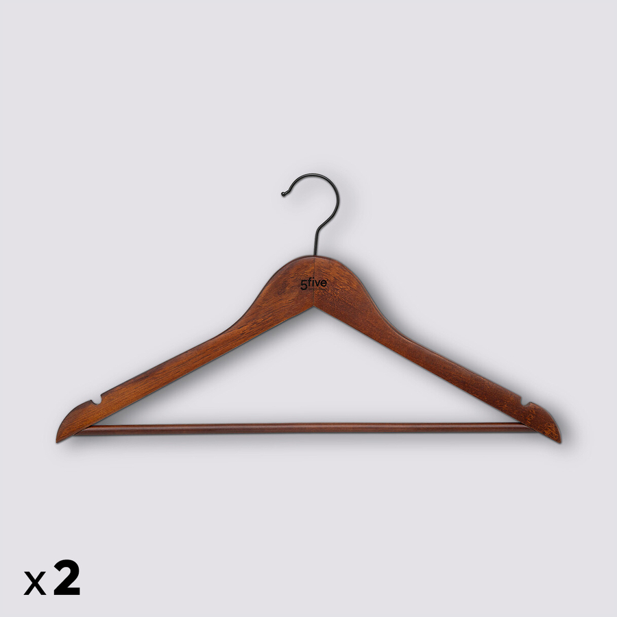 Lot de 2 cintres, bois foncé Hang'up