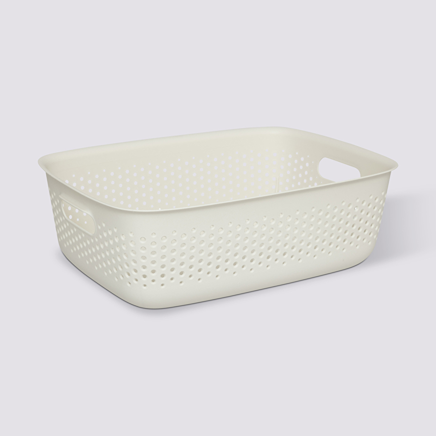 Panier en plastique 10l, crème Tila