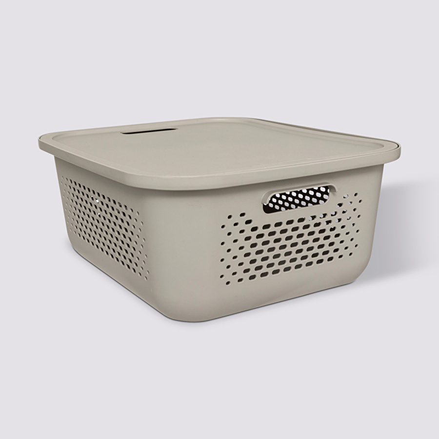 Panier avec couvercle 13,9l, lin Aera