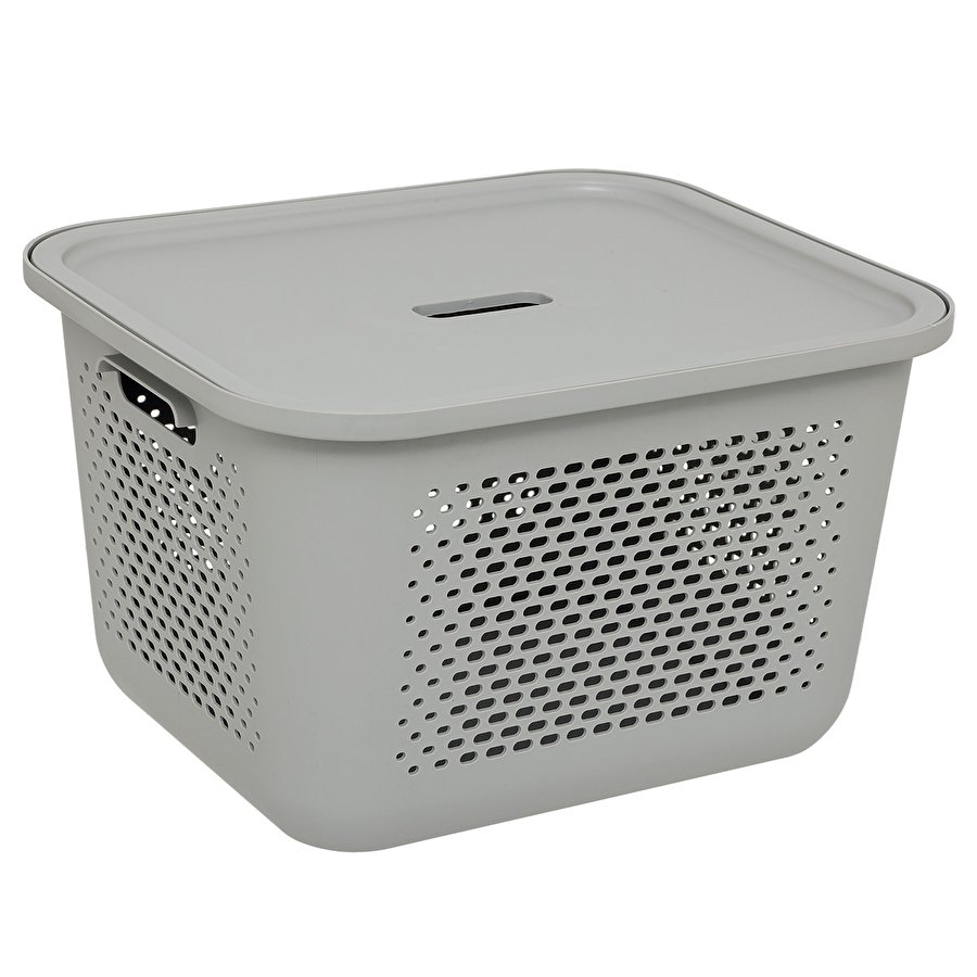 Panier avec couvercle 13,9l, lin Aera