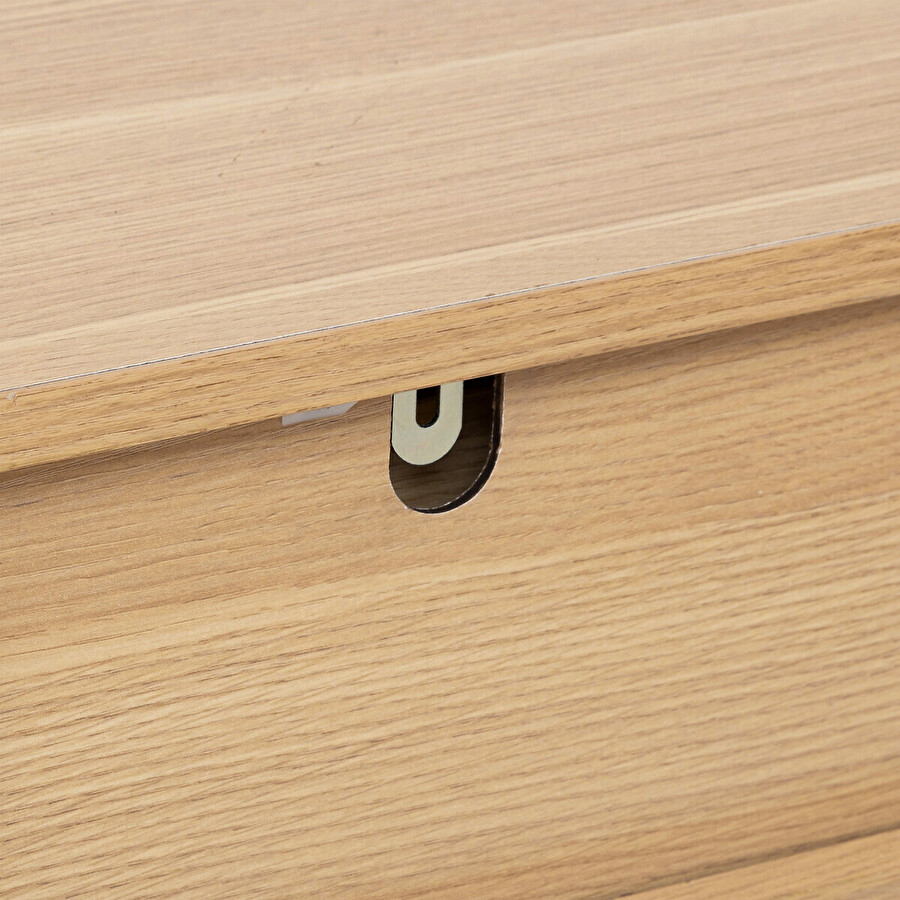 Console 2 tiroirs, effet bois naturel Tasso