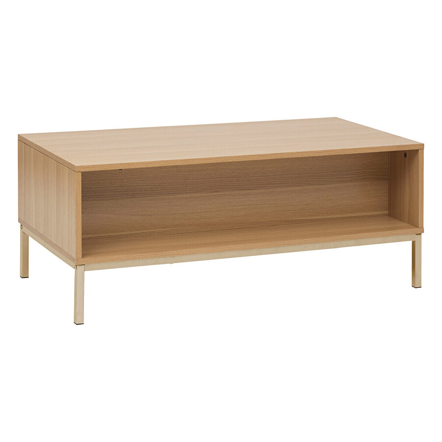 Table basse 1 tiroir, effet bois naturel Tasso