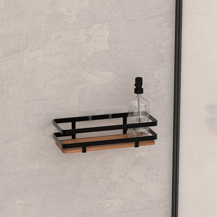 Étagère de douche rectangle, acacia Blackacia