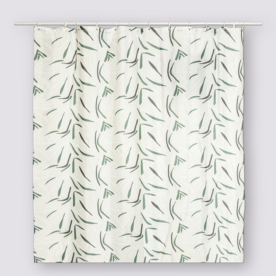 Rideau de douche, blanc et vert Duo