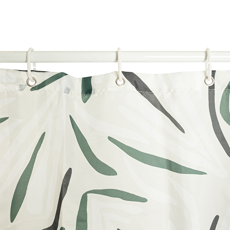 Rideau de douche, blanc et vert Duo