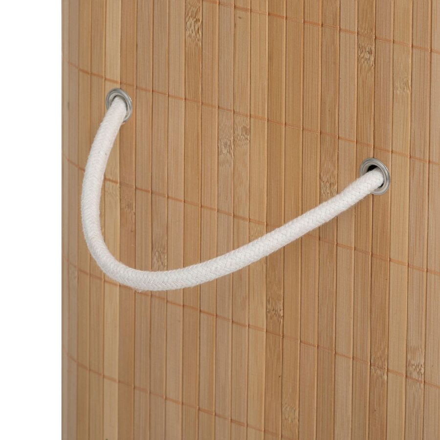 Panier à linge double 100l, bambou 