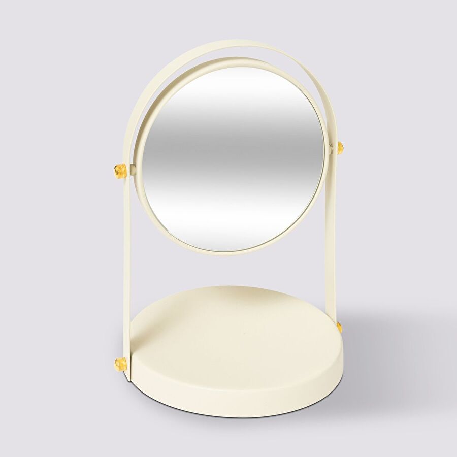 Miroir rond pivotant, ivoire Duo