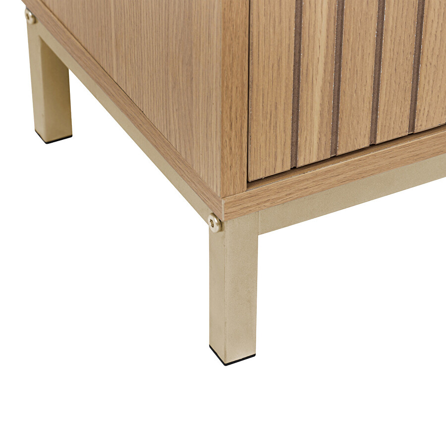 Meuble bas 2 portes, effet bois naturel Tasso