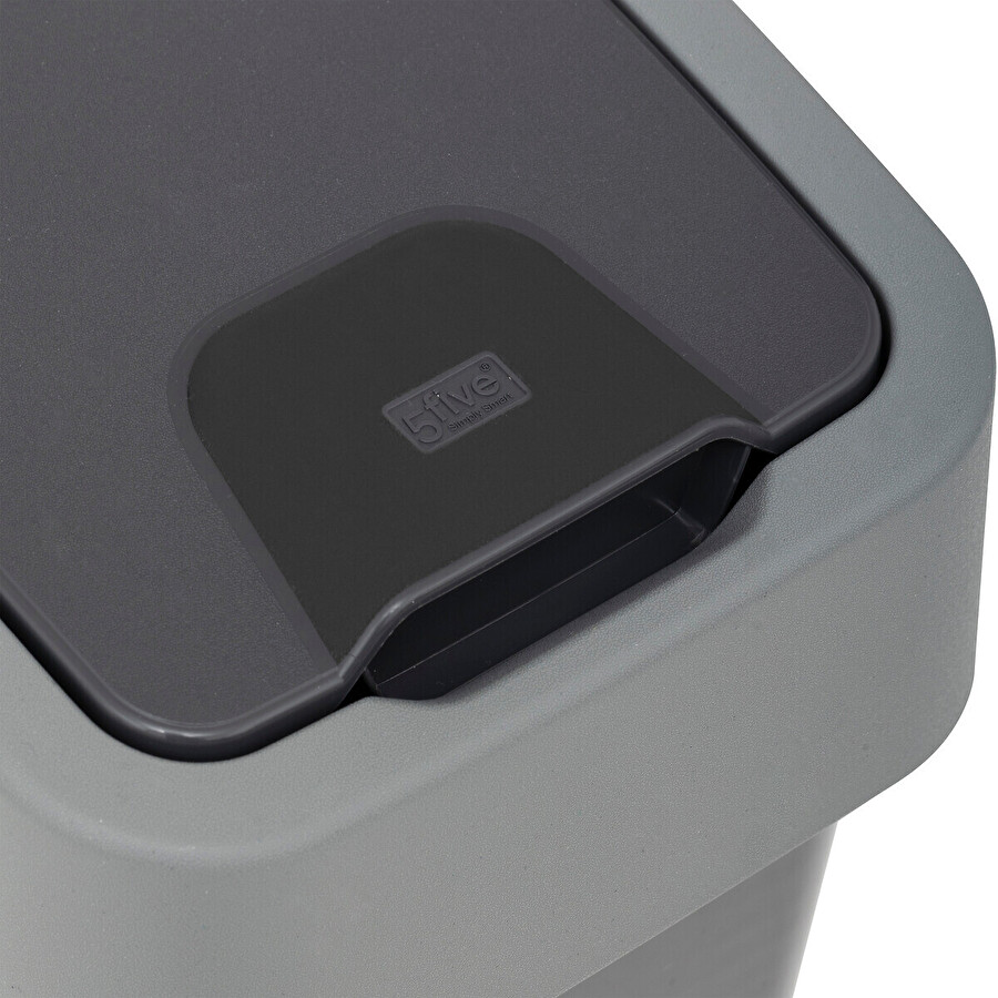 Poubelle plastique 2 ouvertures 10l, gris