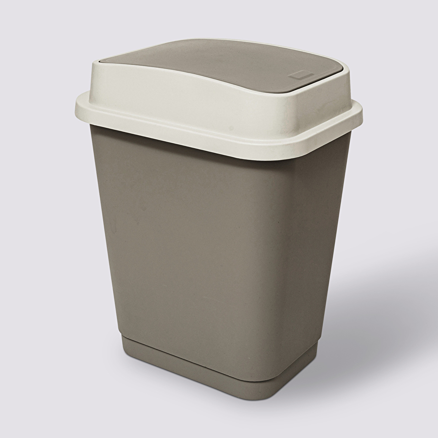 Poubelle plastique 25l, taupe 