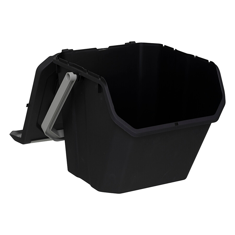 Poubelle de tri plastique 24l, noir 