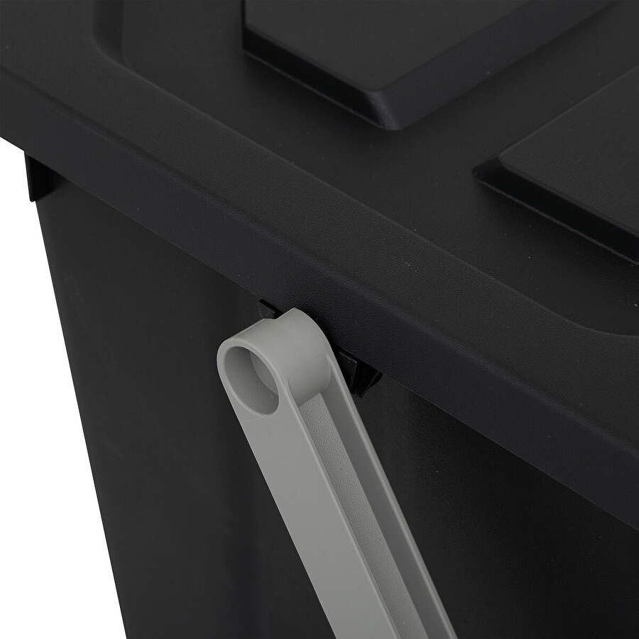 Poubelle de tri plastique 24l, noir 