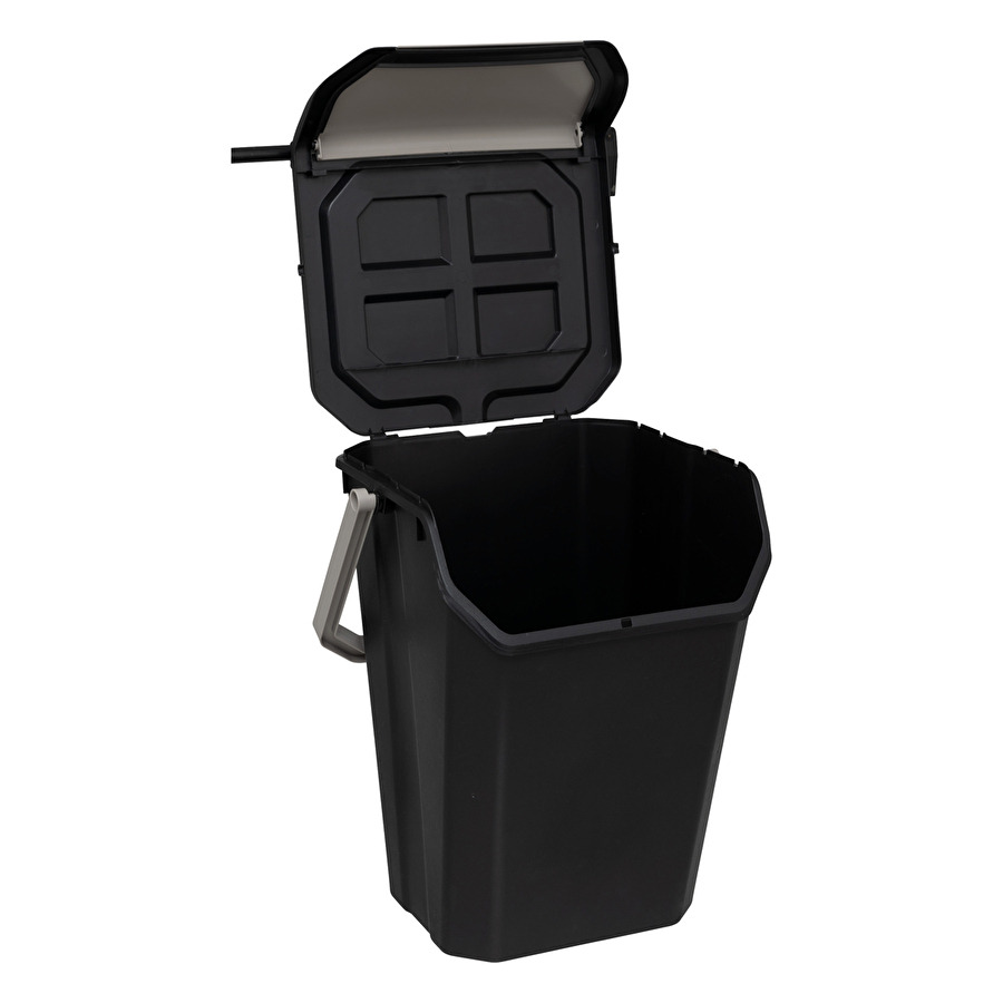 Poubelle de tri plastique 37l, noir 
