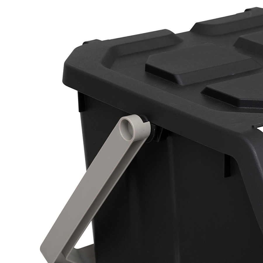 Poubelle de tri plastique 37l, noir 