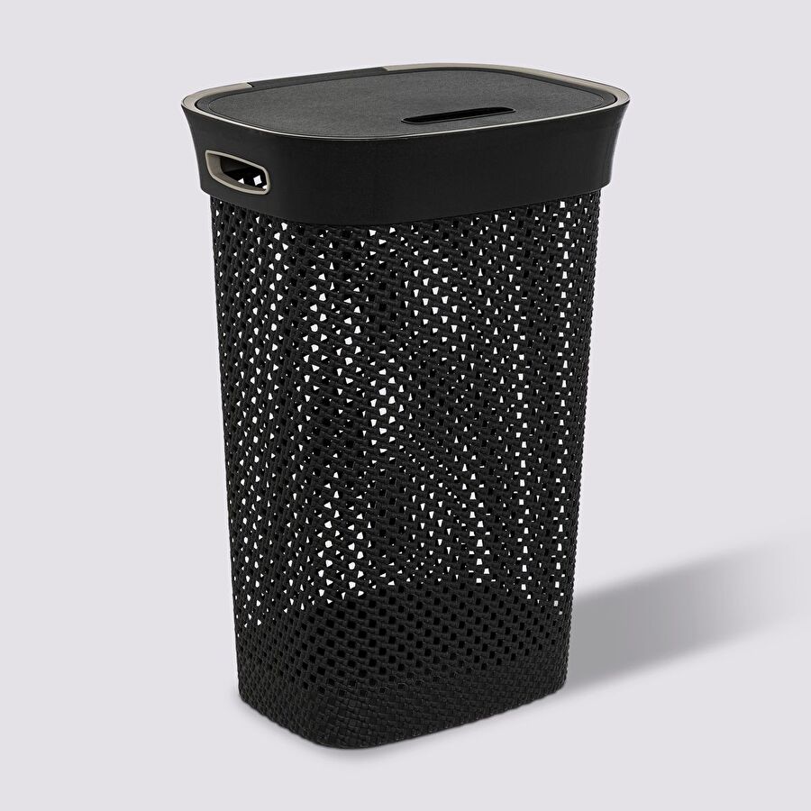 Panier à linge 60l, noir Purl