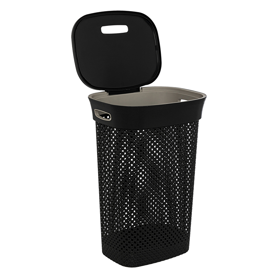 Panier à linge 60l, noir Purl