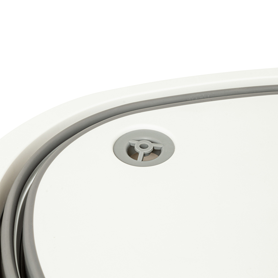 Bassine rétractable avec bouchon 8l, gris et blanc Retractable