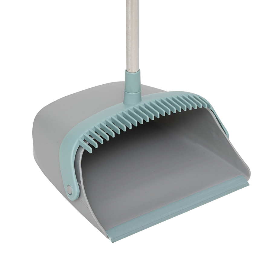 Balai et pelle pivotant, gris et bleu 